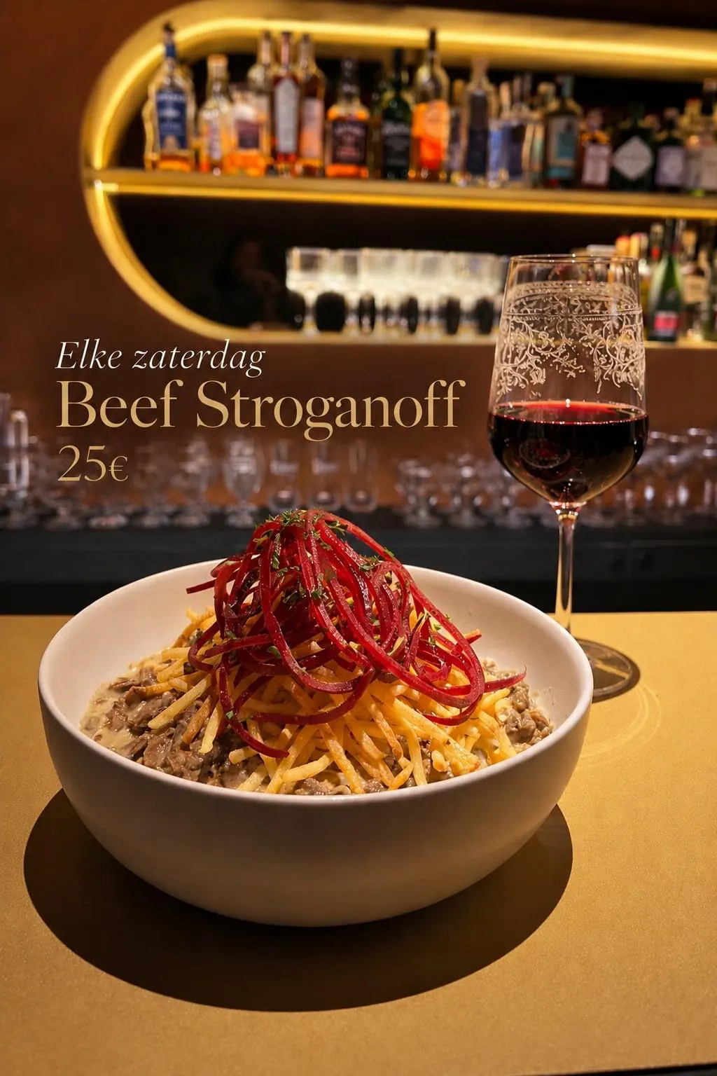 Elke zaterdag — Beef Stroganoff by Funky Food @ Floyd, 25 euro